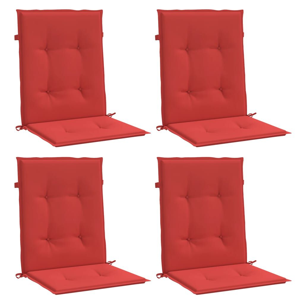 vidaXL Garden Lowback Chair Cushions 4 pcs Red 100x50x3 cm Oxford Fabric