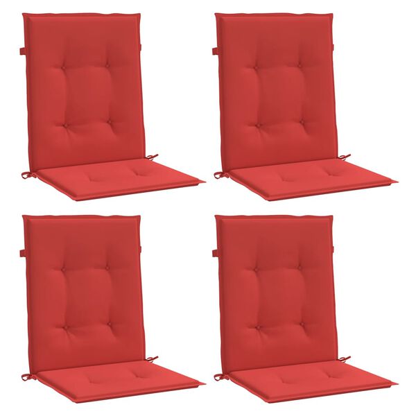 vidaXL Garden Lowback Chair Cushions 4 pcs Red 100x50x3 cm Oxford Fabric