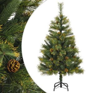 vidaXL Artificial Hinged Christmas Tree with Cones 120 cm