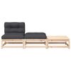 vidaXL Garden Sofa Armless with Cushions and Footstools