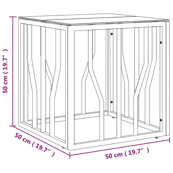vidaXL Coffee Table Silver 50x50x50 cm Stainless Steel and Glass