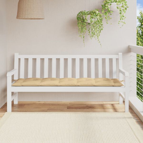 vidaXL Garden Bench Cushion Melange Beige 180x50x7 cm Fabric