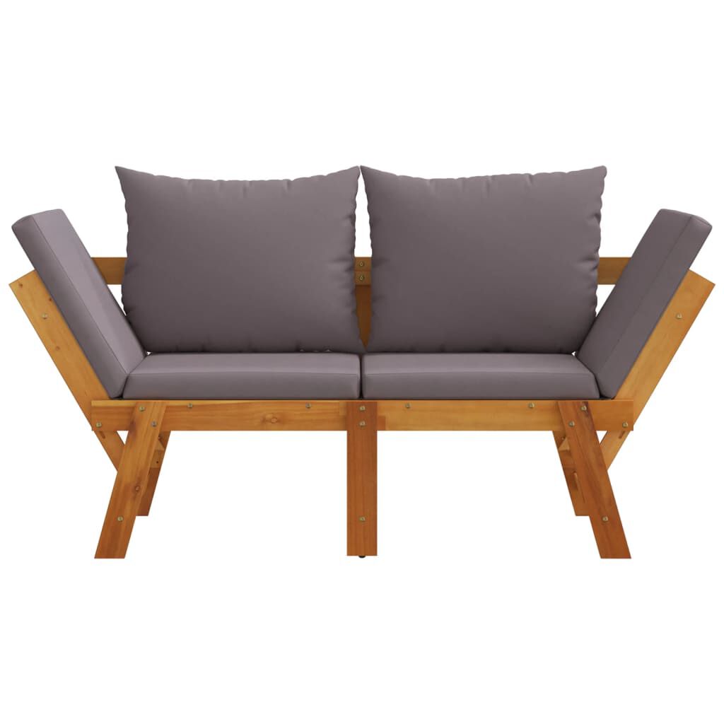 vidaXL Garden Bench with Cushions 2-in-1 Solid Wood Acacia