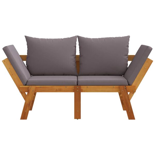 vidaXL Garden Bench with Cushions 2-in-1 Solid Wood Acacia