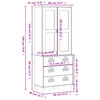 vidaXL Highboard VIKEN Black 80x40x190 cm Solid Wood Pine