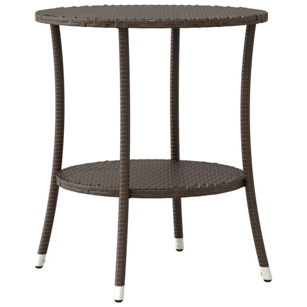 vidaXL 3 Piece Bistro Set with Cushions Brown Poly Rattan