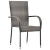 vidaXL 3 Piece Garden Dining Set Grey and Black