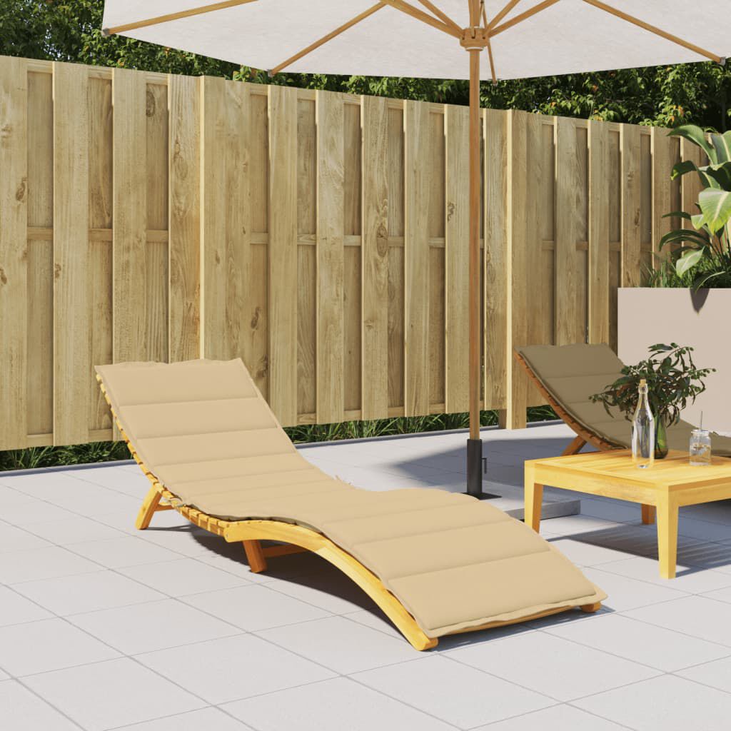 vidaXL Sun Lounger Cushion Melange Beige 200x60x4 cm Fabric