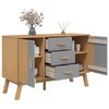 vidaXL Sideboard OLDEN Grey and Brown 114x43x73.5cm Solid Wood Pine