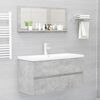 vidaXL Bathroom Mirror Concrete Grey 90x10.5x37 cm Engineered Wood