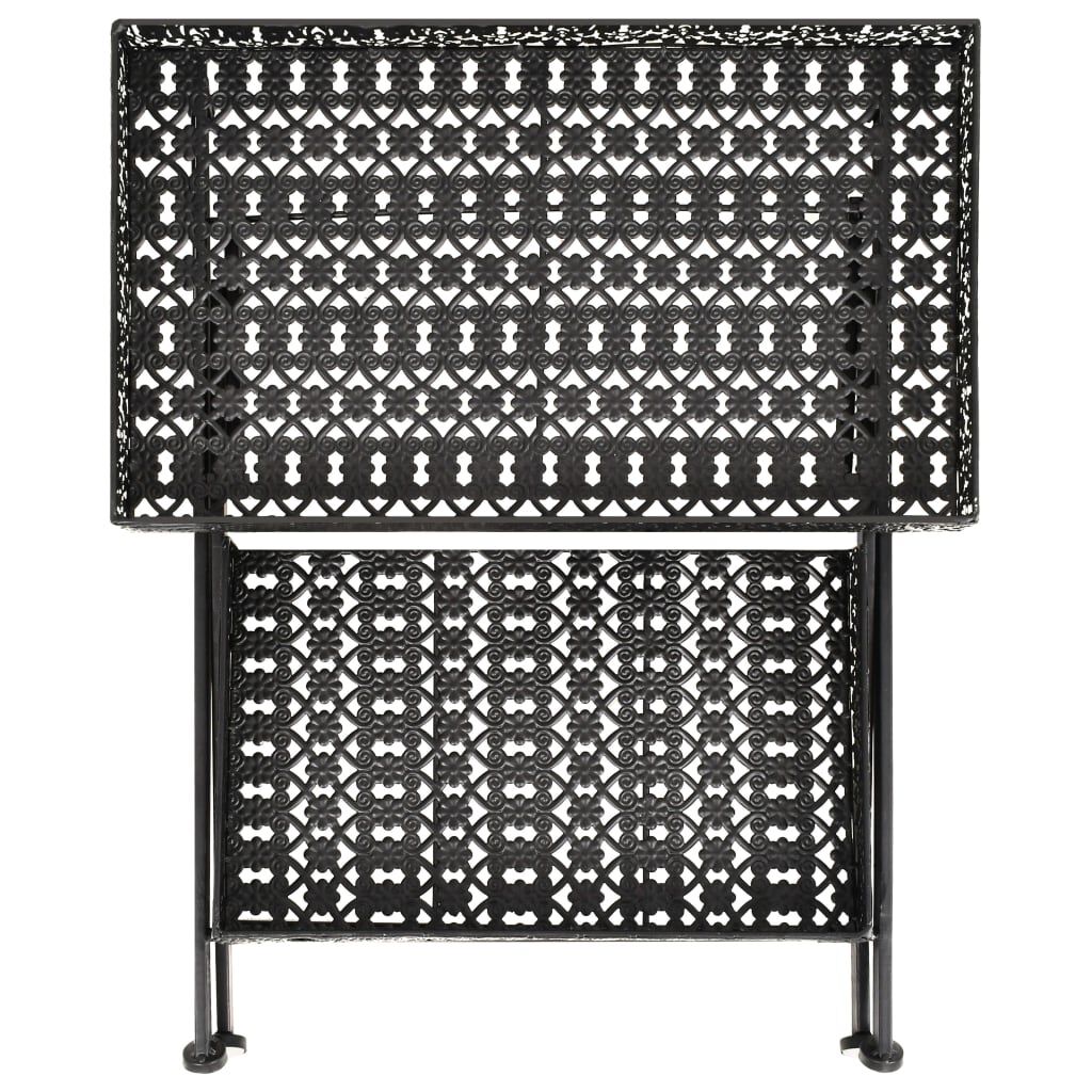vidaXL Folding Tea Table Vintage Style Metal 58x35x72 cm Black