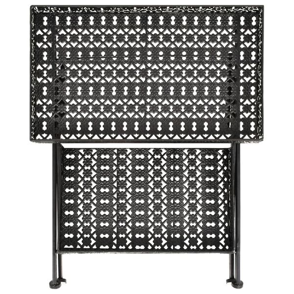 vidaXL Folding Tea Table Vintage Style Metal 58x35x72 cm Black
