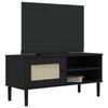 vidaXL TV Cabinet SENJA Rattan Look Black 106x40x49cm Solid Wood Pine