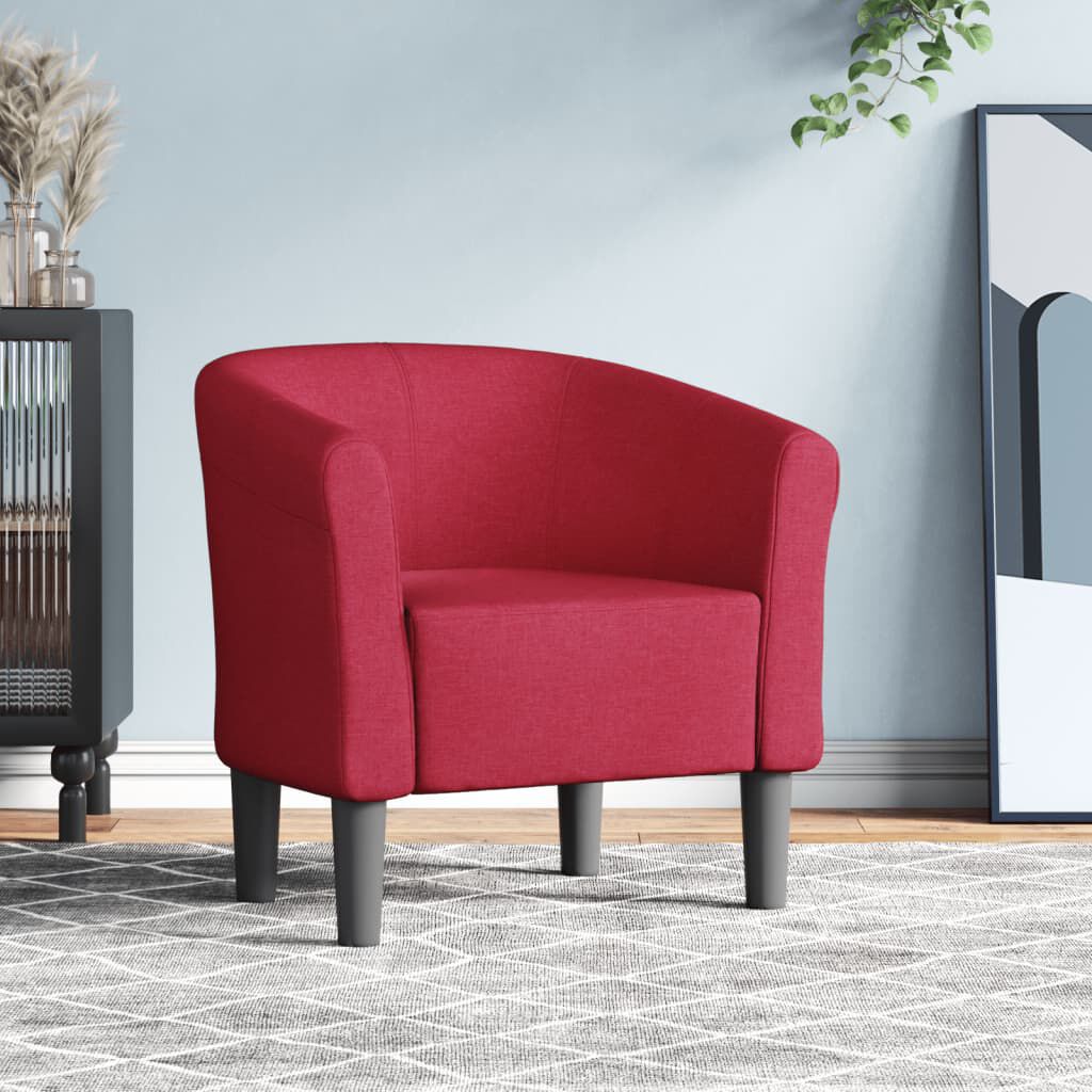 vidaXL Tub Chair Wine Red Fabric