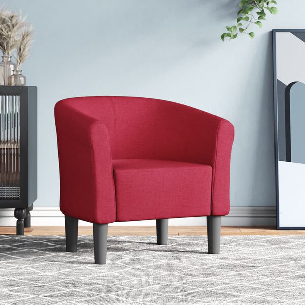 vidaXL Tub Chair Wine Red Fabric