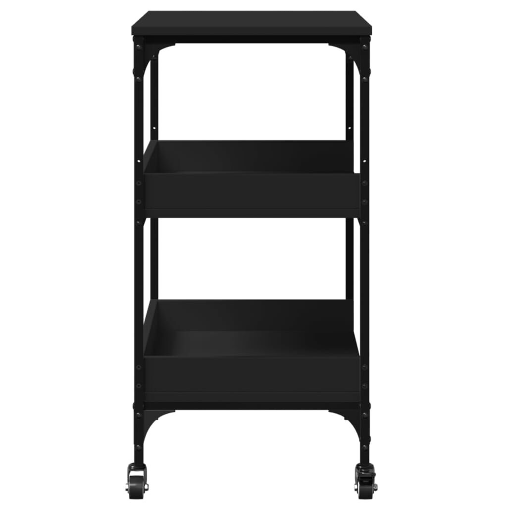 vidaXL Kitchen Trolley Black 60x41x80.5 cm Engineered Wood