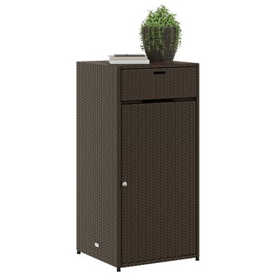 vidaXL Garden Storage Cabinet Brown 55x55x111 cm Poly Rattan