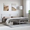 vidaXL Metal Bed Frame without Mattress with Footboard White 193x203cm