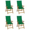 vidaXL Reclining Folding Chairs 4 pcs with Cushions Solid Acacia Wood