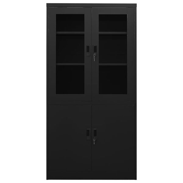 vidaXL Office Cabinet Black 90x40x180 cm Steel