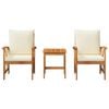 vidaXL Garden Sofa Set with Cushion 3 pcs Brown Solid acacia wood