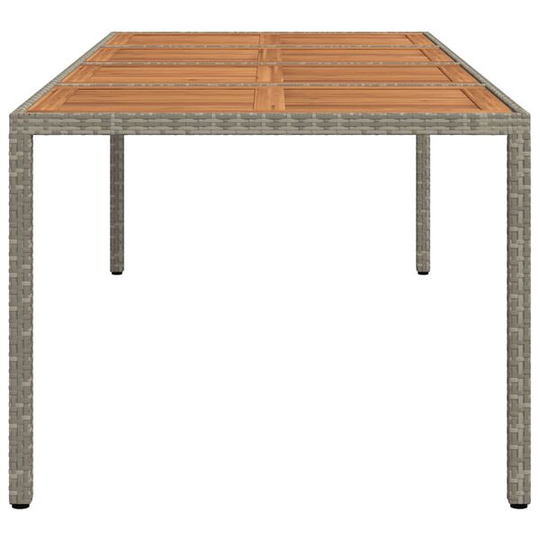 vidaXL Garden Table Grey 250x100x75 cm Poly Rattan