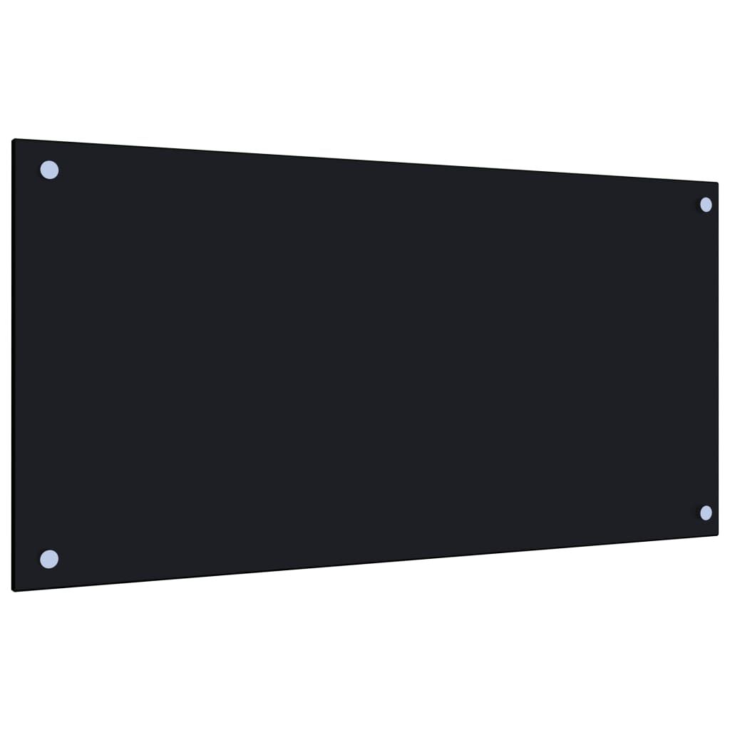 vidaXL Kitchen Backsplash Black 80 x 40 cm Tempered Glass