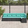 vidaXL Garden Sofa Set Black Poly Rattan