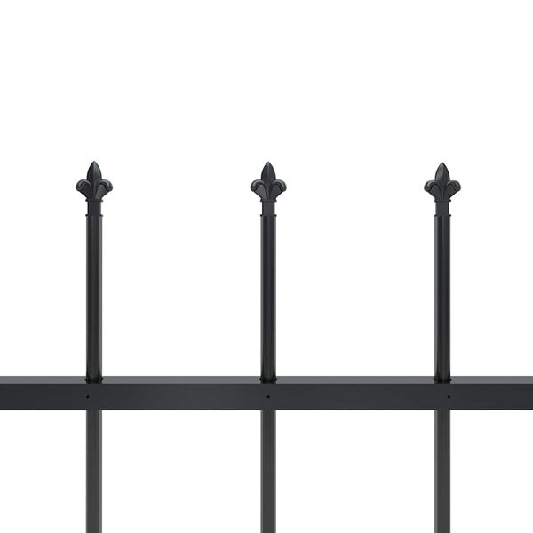 vidaXL Garden Fence with Spear Top Steel 1781.5x100 cm Black