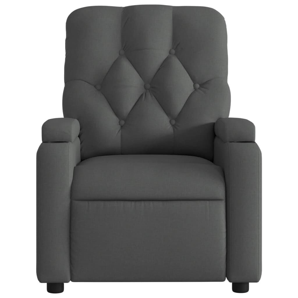 vidaXL Massage Recliner Chair Dark Grey Fabric