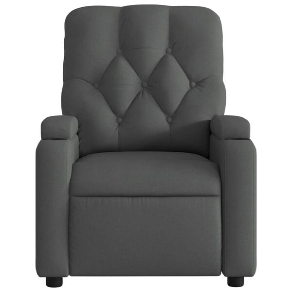 vidaXL Massage Recliner Chair Dark Grey Fabric