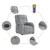 vidaXL Electric Massage Recliner Chair Light Grey Fabric