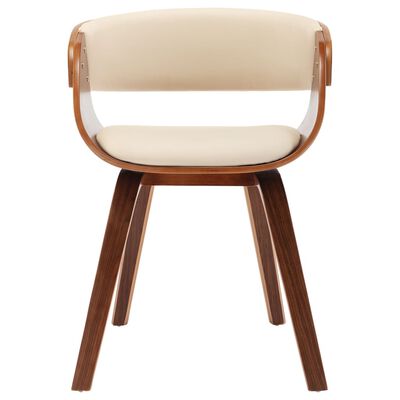 vidaXL Dining Chair Cream Bent Wood and Faux Leather