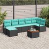 vidaXL Garden Sofa Set 8 pcs Black and turquoise