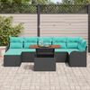 vidaXL Garden Sofa Set with Cushion 8 pcs Black and blue