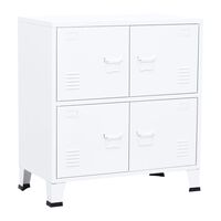 vidaXL Industrial Storage Chest White 75x40x80 cm Steel