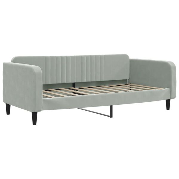 vidaXL Day Bed without Mattress Light Grey 100x190 cm Velvet