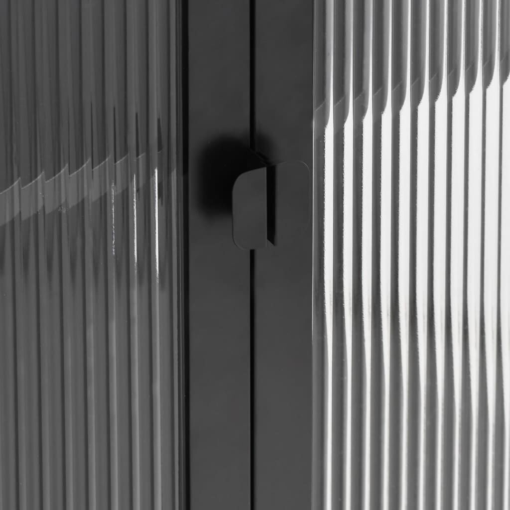 vidaXL Highboard Black 90x40x180 cm Glass and Steel