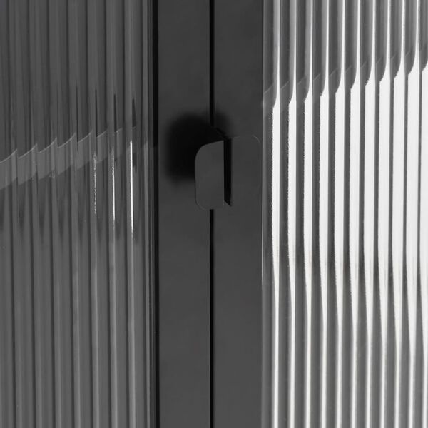 vidaXL Highboard Black 90x40x180 cm Glass and Steel