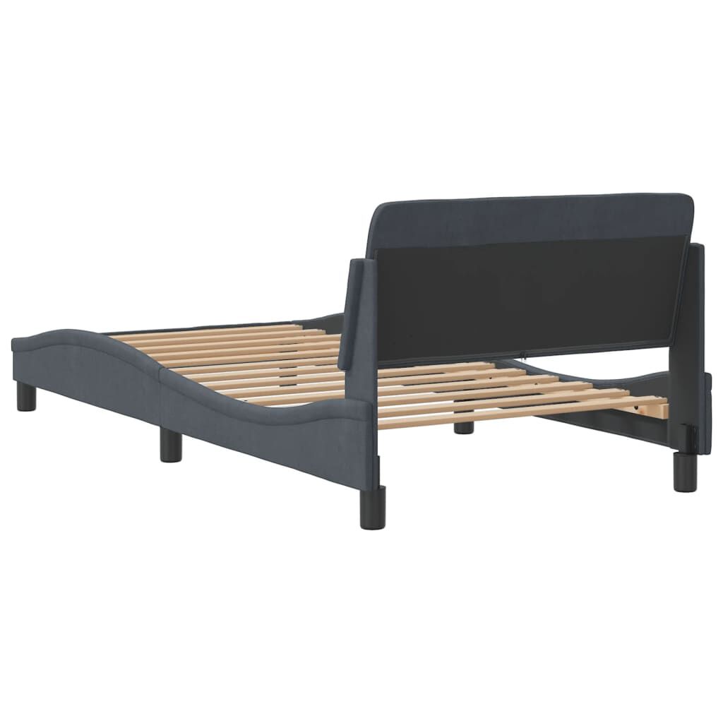 vidaXL Bed Frame without Mattress Dark Grey 100x190 cm Velvet