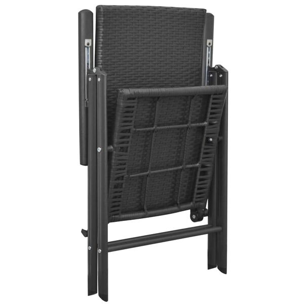 vidaXL Stackable Garden Chairs 2 pcs Poly Rattan Black