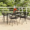 vidaXL 5 Piece Garden Dining Set Black Poly Rattan