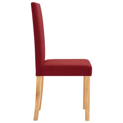 vidaXL Dining Chairs 2 pcs Wine Red Fabric