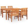 vidaXL 5 Piece Outdoor Dining Set with Cushions Solid Acacia Wood