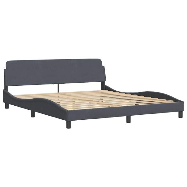vidaXL Bed Frame without Mattress Dark Grey 183x213 cm Velvet