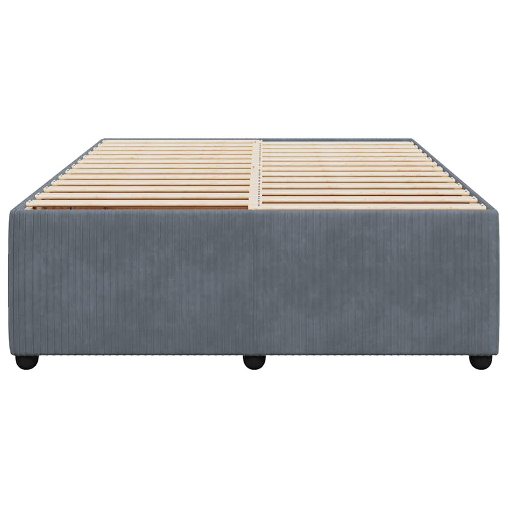 vidaXL Bed Frame without Mattress Dark Grey Queen Velvet