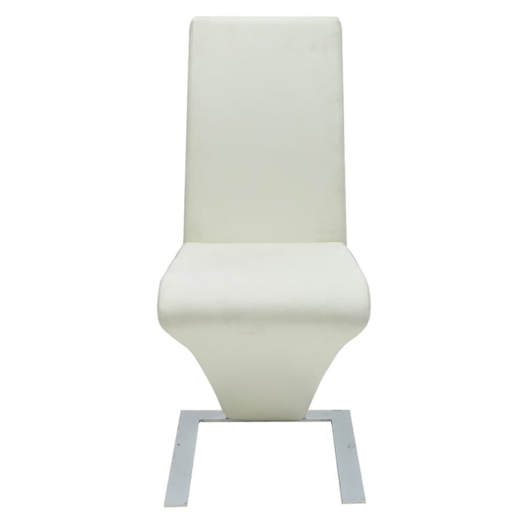 vidaXL Dining Chairs 2 pcs White Faux Leather
