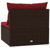vidaXL Garden Middle Sofa with Cushions Brown Poly Rattan