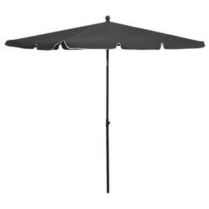 vidaXL Garden Parasol with Pole 210x140 cm Anthracite