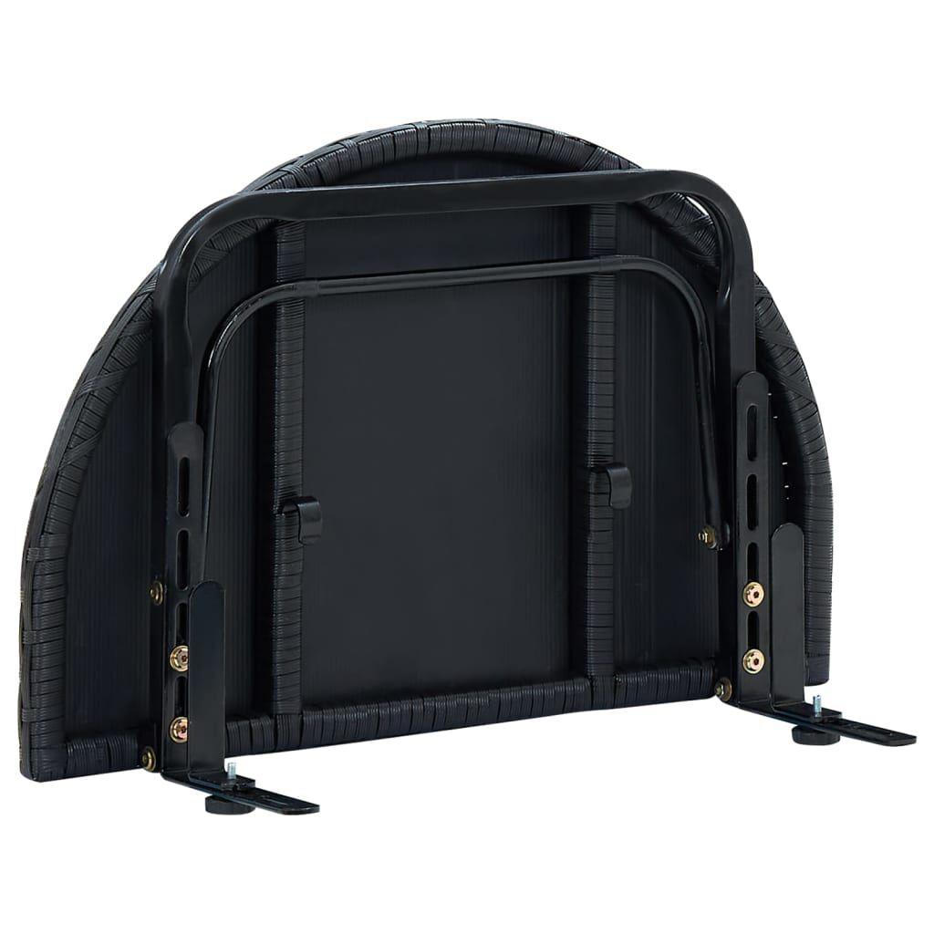 vidaXL Balcony Table 60x60x32 cm Black Poly Rattan